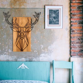 Wallity Escultura de Pared Deer Negro y Nogal